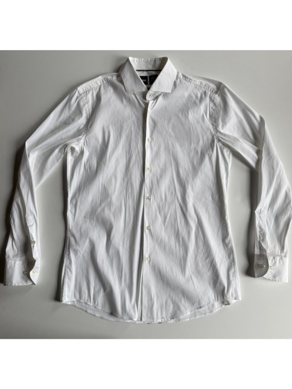 BOSS Performance White Dress Shirt - Slim Fit Stretch - Men’s Large 16.5